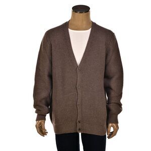 Manrico Cashmere V-Neck Button Up Thick Knit Cardigan